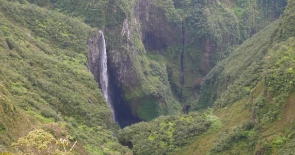 Cachoeira Natureza Tropical Paisagem Poder Dos Recursos Naturais Energia Verde — Vídeo de Stock