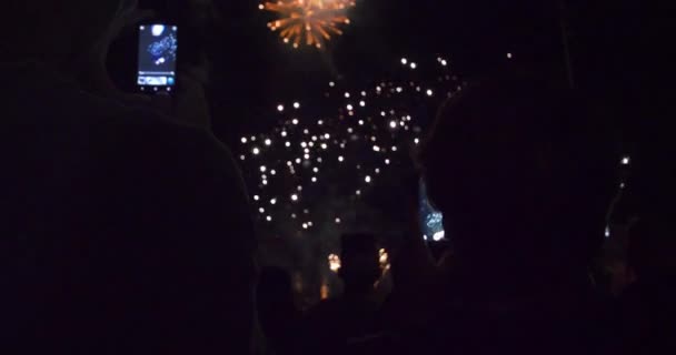 Feuerwerk Großes Finale Der Silvesterfeier Juli — Stockvideo