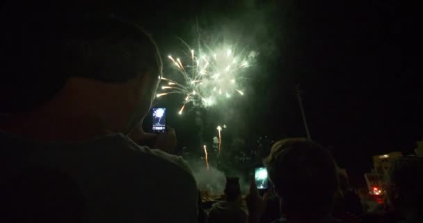 Vuurwerk Grote Finale 4Th July Nieuwe Jaarviering — Stockvideo