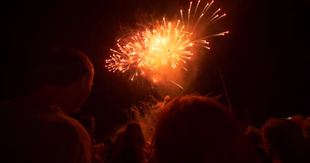 Επίδειξη Πυροτεχνημάτων Μεγάλο Φινάλε Ηπα Ιουλίου Νέο Έτος Γιορτή — Αρχείο Βίντεο