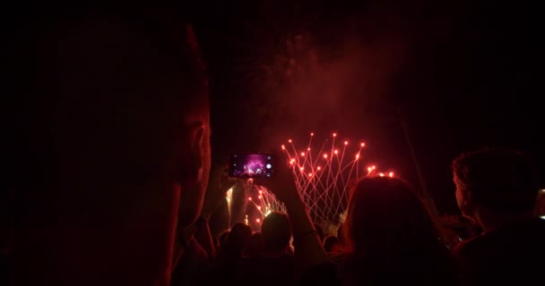 Fuegos Artificiales Exhibición Gran Final Julio Año Nuevo Celebración — Vídeo de stock