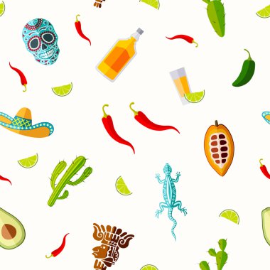 Sorunsuz Meksika sembolleri desen.