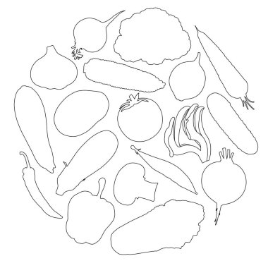 Vektör sebze anahat stili olarak ayarla.