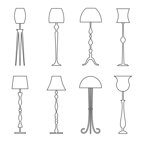 Icônes vectorielles de lampe standard. Contour, trait, style contour . — Image vectorielle