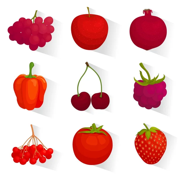 frutas de color rojo