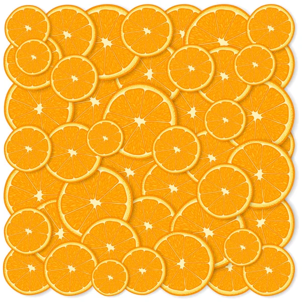 Fondo vectorial de naranjas. Cortes redondos . — Vector de stock