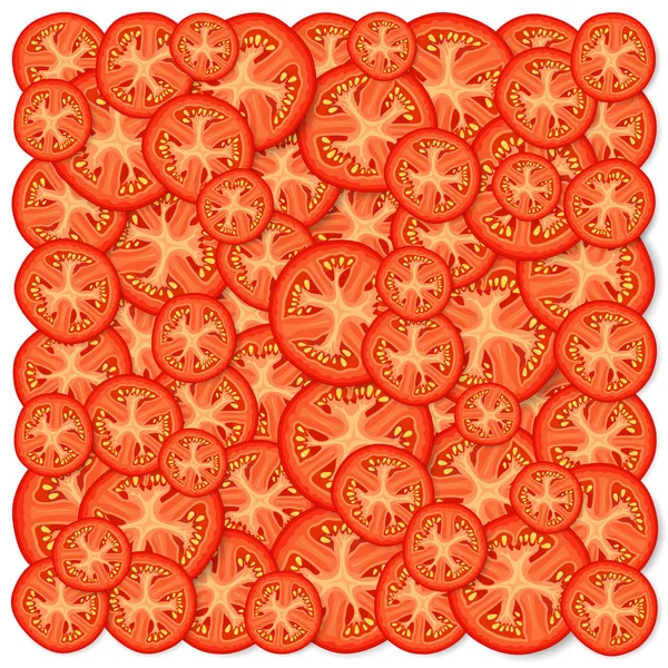 Fundo vetorial de anéis de tomates . — Vetor de Stock