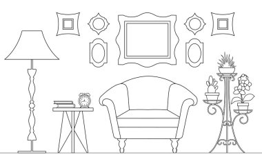 Anahat nterior. Doğrusal vektör çizim.