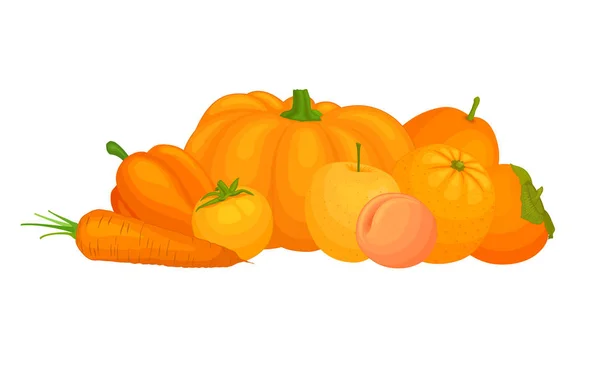 Fruits vectoriels et fruits de couleur orange . — Image vectorielle