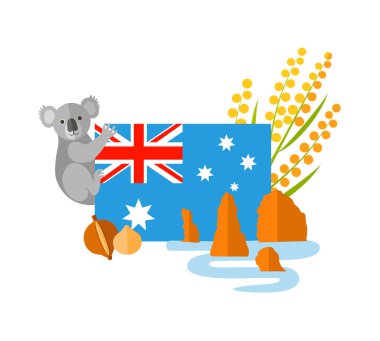 Template from Australia flag and other country symbols. Vector. clipart