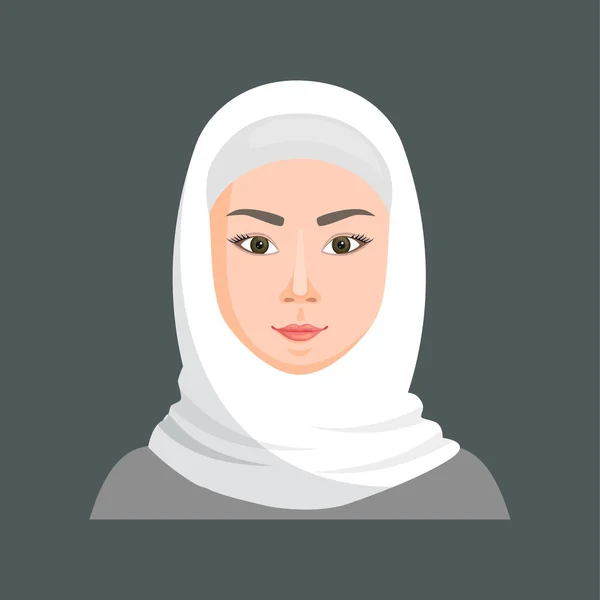 Smalögd tjej i en hijab. Muselman kvinna från Öst länder. Vektorillustration. — Stock vektor