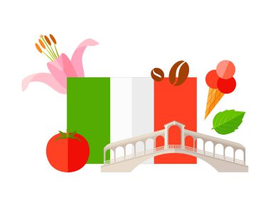 Template from Italian flag and other country symbols. Vector. clipart