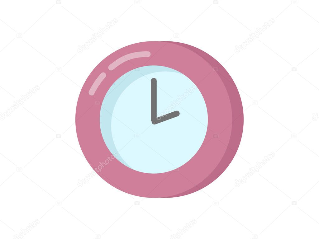 Wall clock icon in flat style. Countdown clock counter timer. Sport clock.