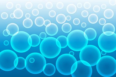 Dalgalar ve topları mavi arka plan