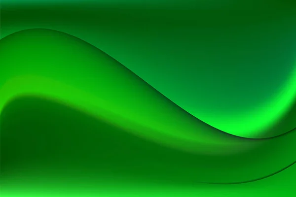 Abstrait fond vert avec des vagues — Image vectorielle
