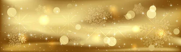 Kerst banner met een gouden achtergrond — Stockvector
