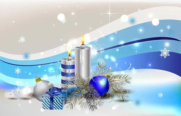 Рождественский зимний фон в синих тонах — стоковое фото