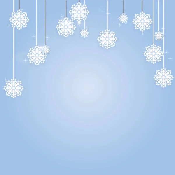 Abstrait vecteur hiver bleu fond avec neige — Image vectorielle