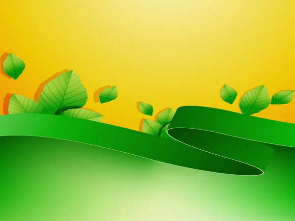 Fondo amarillo-verde floral — Vector de stock