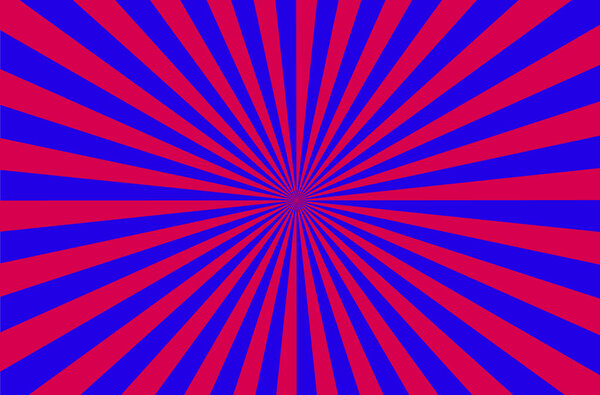 Vector background of  blue and red rays