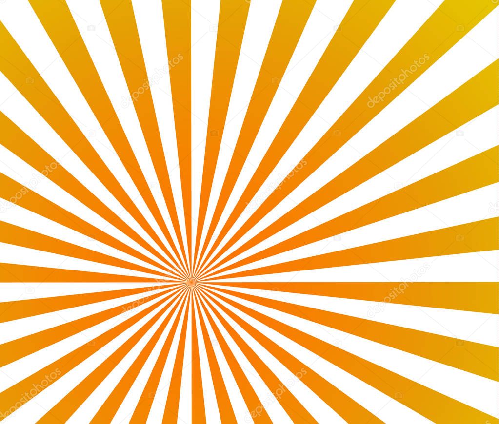 Vector  background of Orange rays On a transparent background