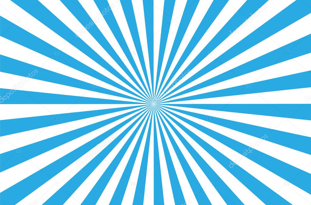 Vector   background of blue rays on a white background