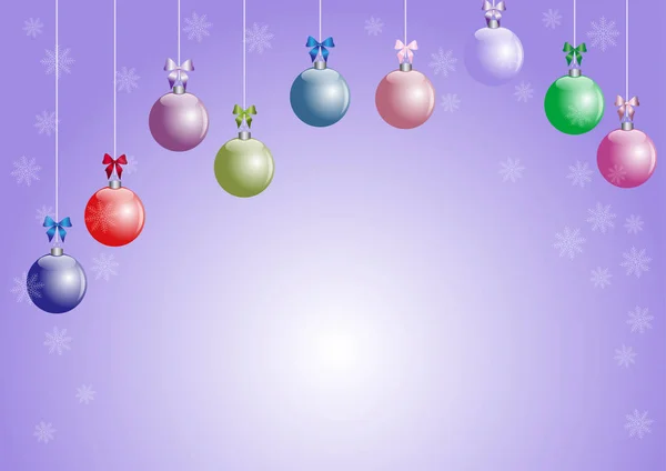 クリスマス ボールと薄紫色の背景 — ストックベクタ