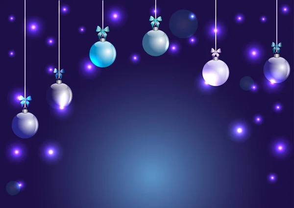 Veselé Vánoce Nový Rok Pozadí Vánoční Přání Míčky — Stockový vektor
