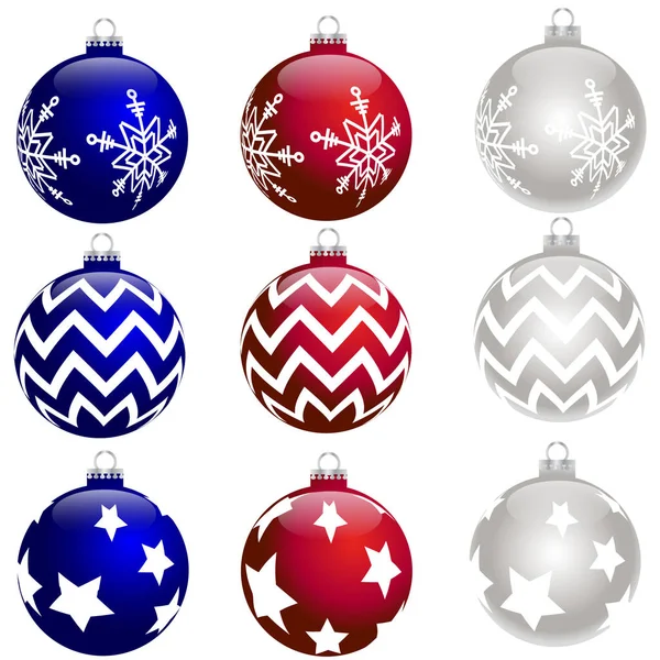 Renkli güzel Noel topları kümesi