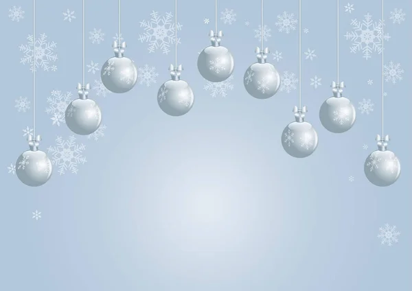 Fond Bleu Avec Des Boules Noël — Image vectorielle