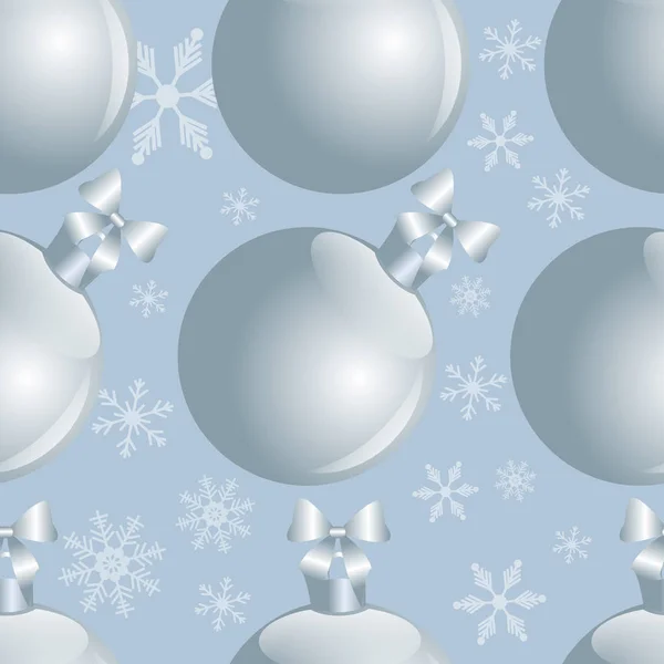 Bezproblémový Nový Rok Modré Pozadí Stříbrnými Kuličkami — Stock fotografie