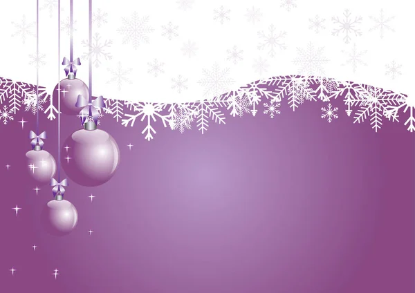 Frohe Weihnachten Und Neujahr Hintergrund Weihnachtskarte Mit Kugeln Und Schneeflocken — Stockfoto