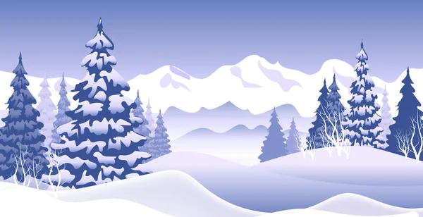 Kış vektör arka plan mavi tonlarında. Yeni yıl manzara. 