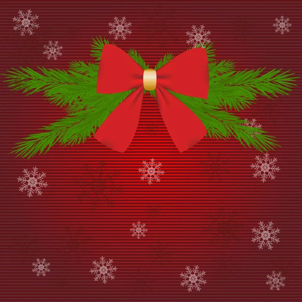 Roter Weihnachtlicher Hintergrund Mit Fichtenzweigen Und Platz Für Text Folge — Stockvektor