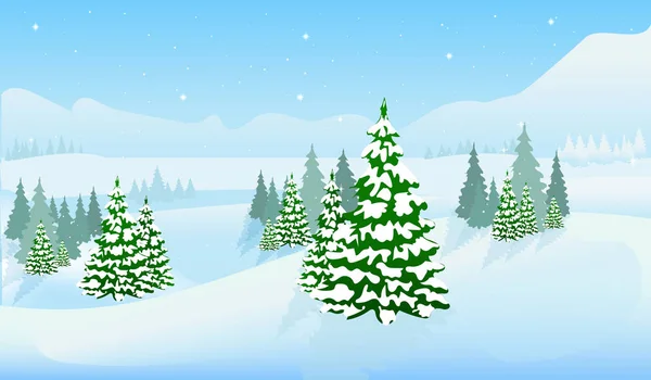 Winter Vector Background New Year Landscape Eps — Stock Vector