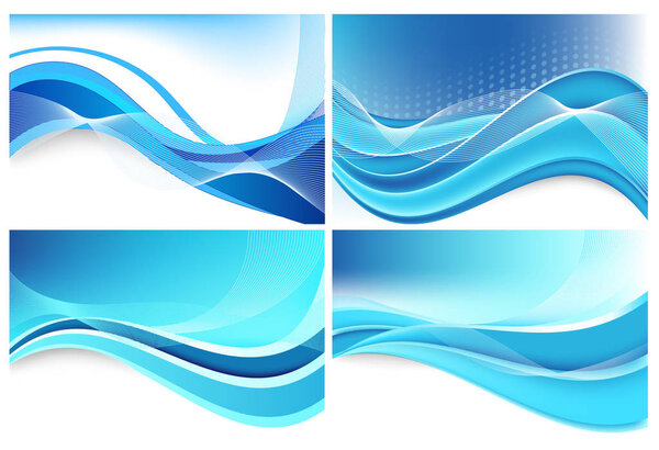 Beautiful vector abstract blue background with waves