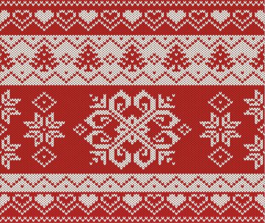 Kusursuz örülmüş kırmızı desen