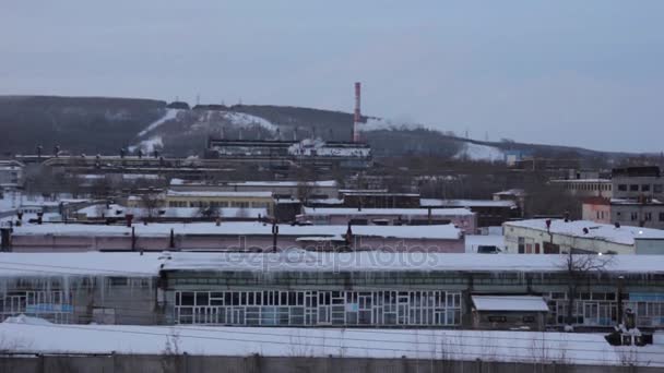 Stad plant in de winter — Stockvideo