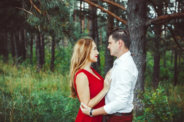 Los amantes están en el bosque — Foto de Stock