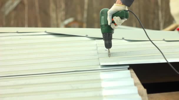 The screws in the roof — Stock Footage The screws in the roof Stock Footage