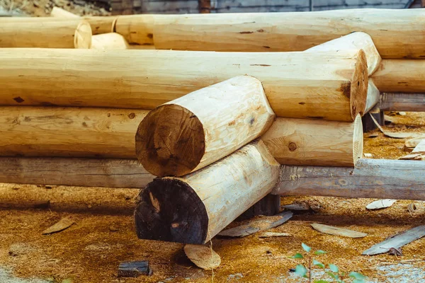 Casa de madeira serrada — Fotografia de Stock