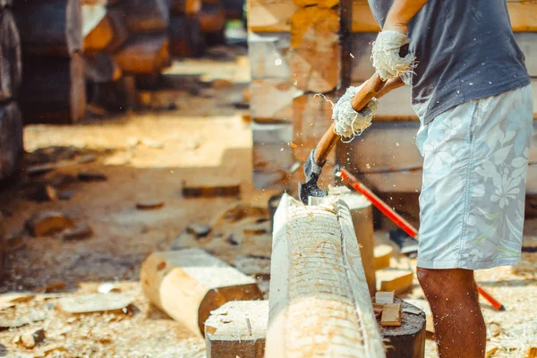 bir adam bir günlük keser