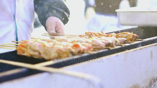 Kebab Cucinato Strada — Video Stock