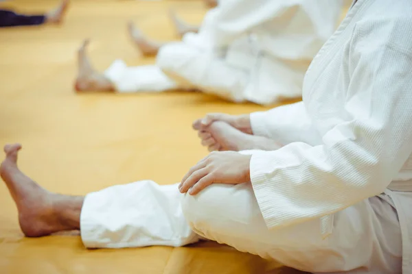 매트에 발을 위한 워밍업 — 스톡 사진