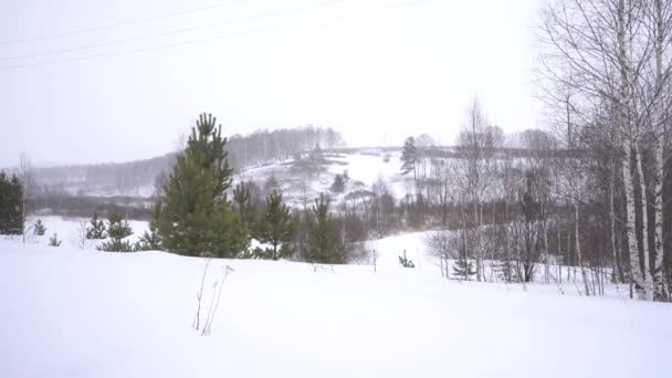 Nieva fuera de la ciudad — Vídeos de Stock