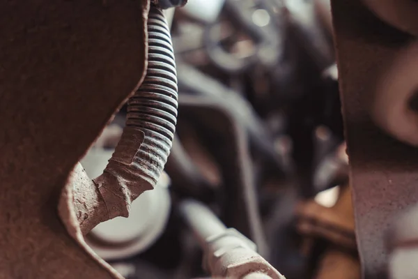 Zblízka střílel auto motor hadic — Stock fotografie