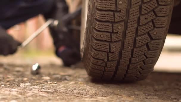 Levanta el coche Jack — Vídeos de Stock