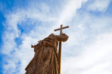 Moskova, Rusya-26 Ekim 2019: Moskova 'da Prens Vladimir anıtı