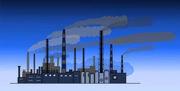 Endüstriyel fabrika vektör çizim siluet — Stok Vektör