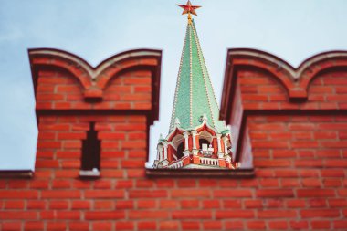 Kremlin in Moscow tower against the blue sky clipart